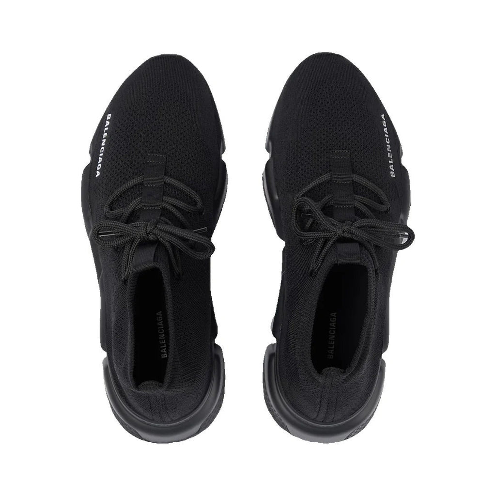 Balenciaga Speed Lace Up Sneakers - All Black