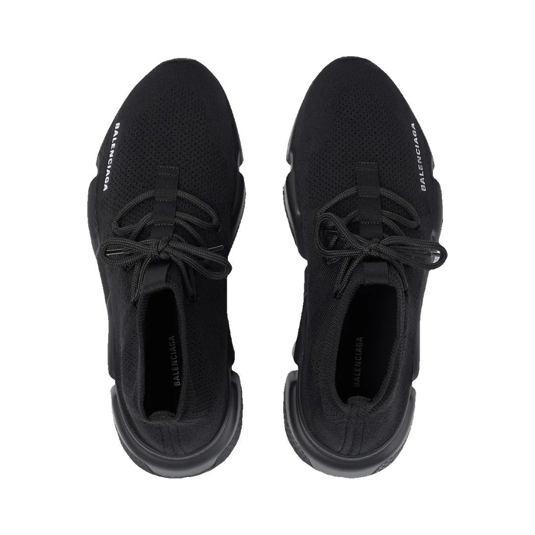 Balenciaga Speed Lace Up Sneakers - All Black