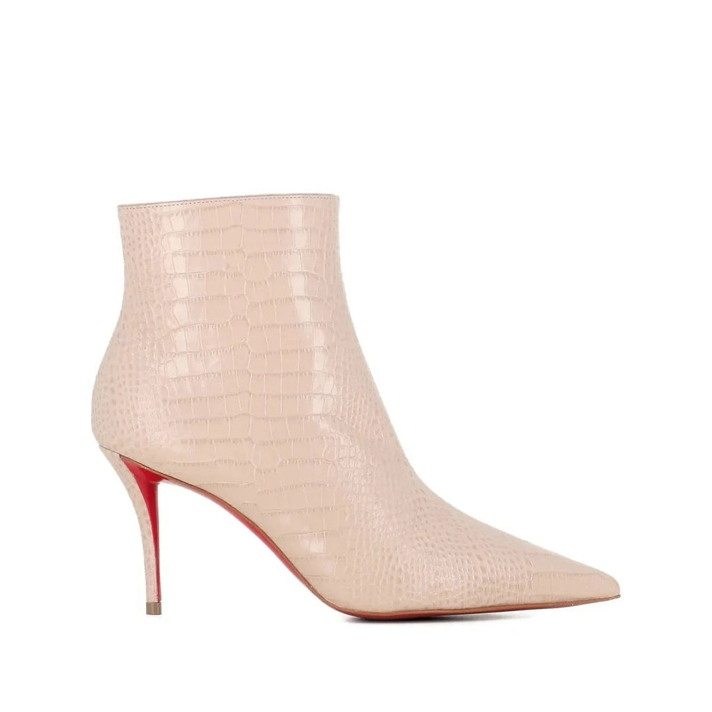 Christian Louboutin Miss Z 80 Leather Ankle Boots - Beige/Nude