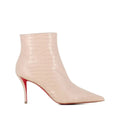Christian Louboutin Miss Z 80 Leather Ankle Boots - Beige/Nude