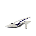 Burberry Chisel Leather Slingback Pumps - White
