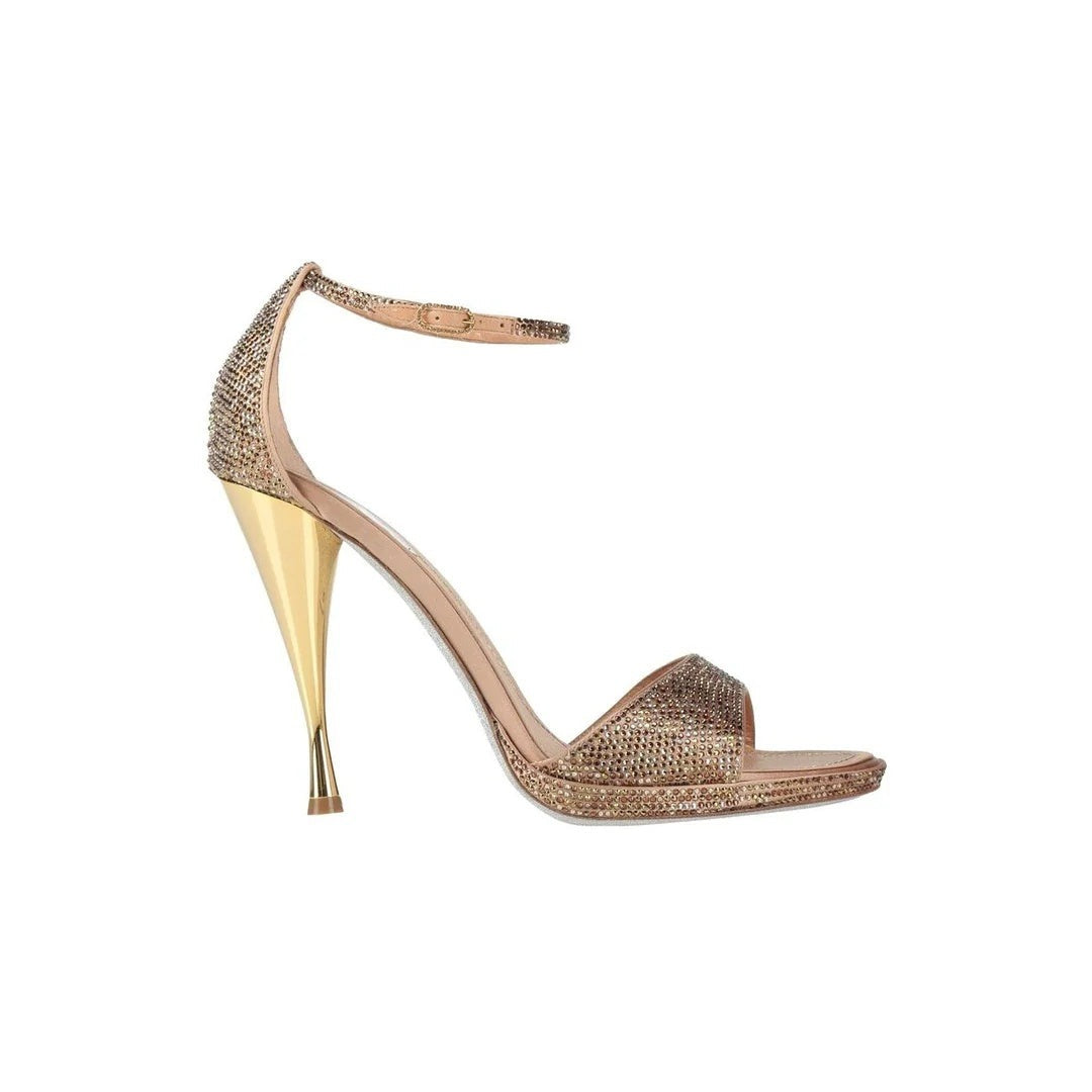 René Caovilla Sandals Textile Fibers - Gold/Rose
