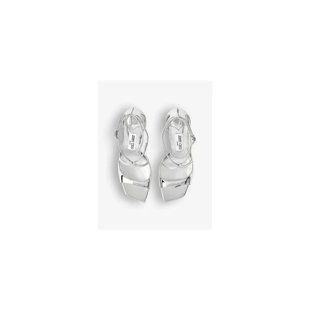 Jimmy Choo Azia 95 Suede Heeled Sandals - Silver