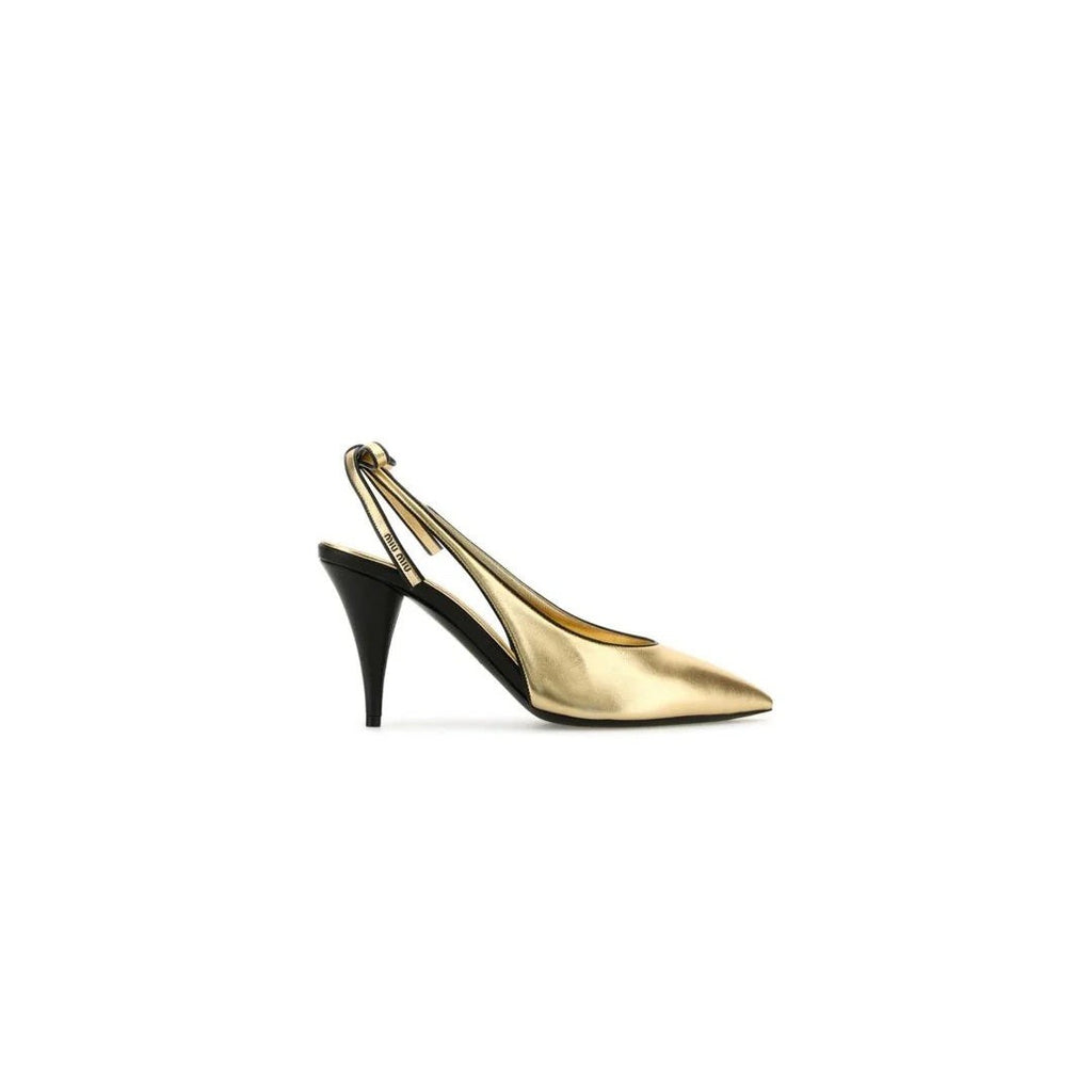 Miu Miu Pointed High Heels - Gold