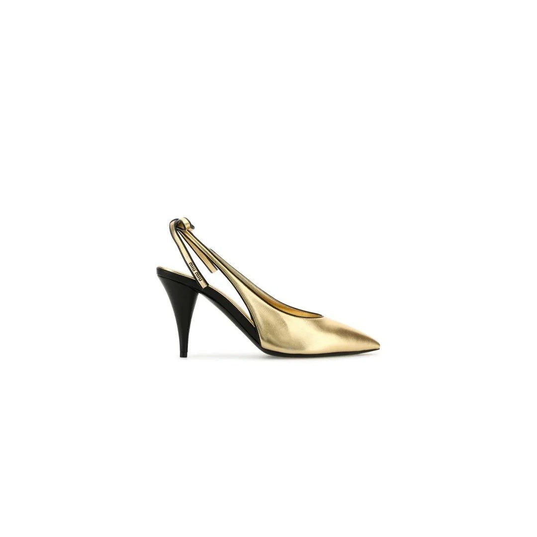 Miu Miu Pointed High Heels - Gold