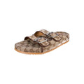 Gucci Canvas Logo Slide Sandals - Beige/Brown