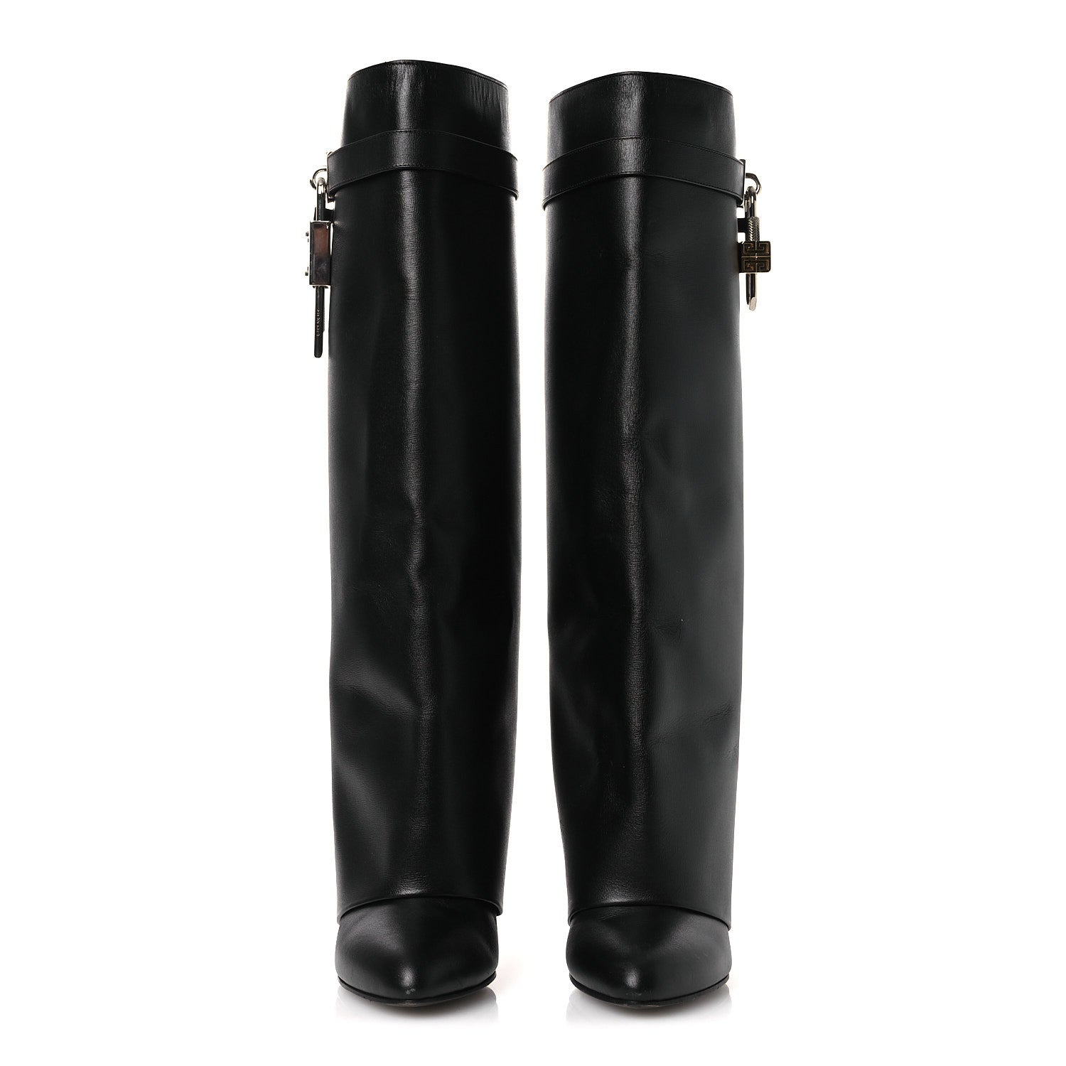 GIVENCHY BOX CALFSKIN SHARK LOCK PANT BOOT NATURAL BLACK