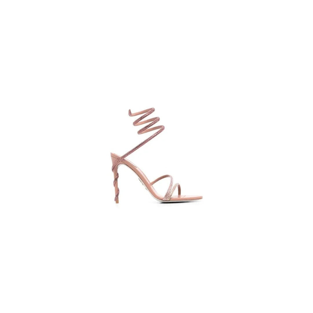 René Caovilla Cleo Rhinestone-Embellished Sandal - Pink/Rose
