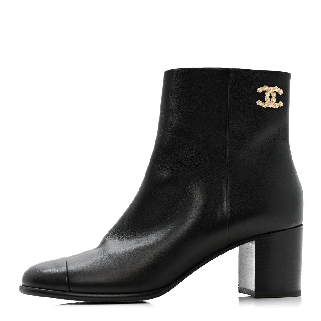 BOTTEGA VENETA CALFSKIN LEAN ANKLE BOOTS FONDANT BLACK