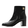 BOTTEGA VENETA CALFSKIN LEAN ANKLE BOOTS FONDANT BLACK