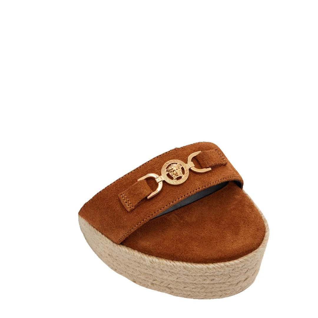 Versace Baroque Medusa Wedges - Brown/Tan