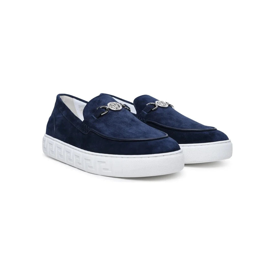 Versace Embellished Loafers - Navy Blue (sneaker version)