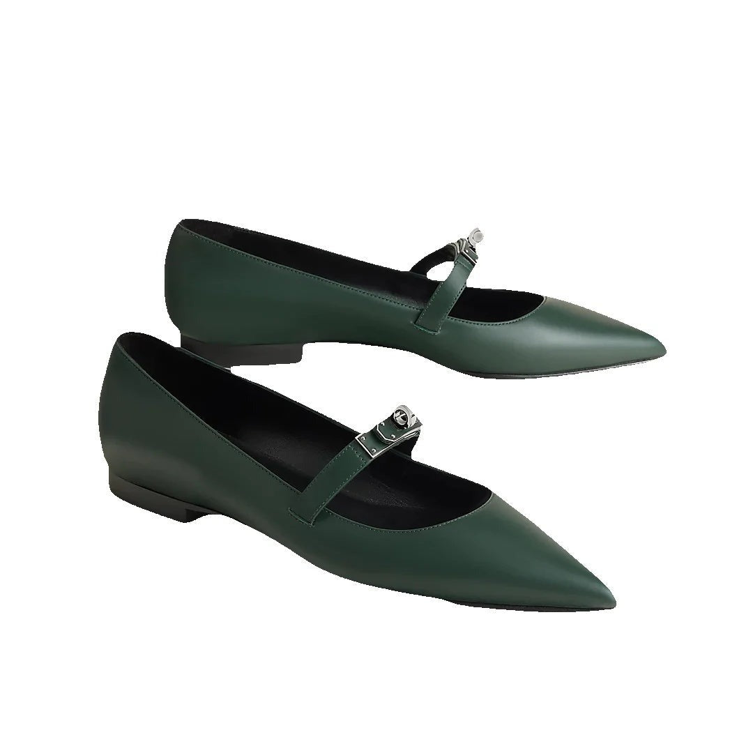 Hermès Meli Ballet Flat - Green (different model - pointed toe)