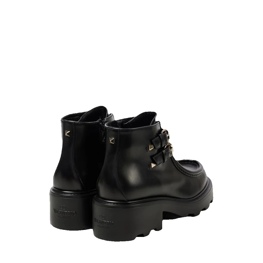 Valentino Garavani Rockstud Leather Chelsea Boots - Black
