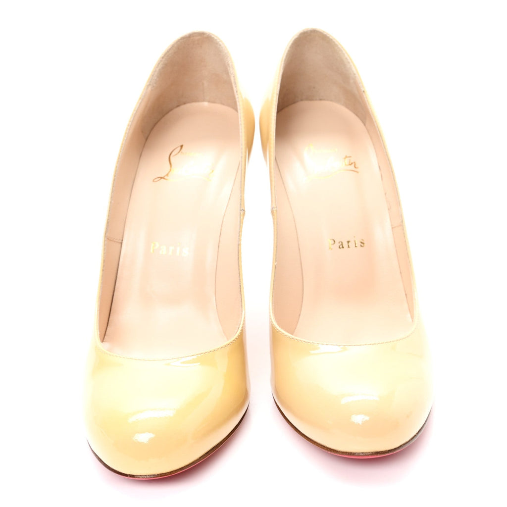 CHRISTIAN LOUBOUTIN PATENT FIFI PUMP NUDE