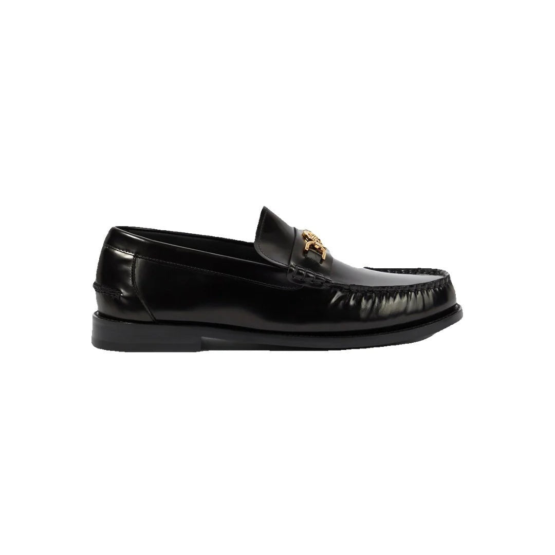 Versace Medusa Calf Leather Loafers - Black