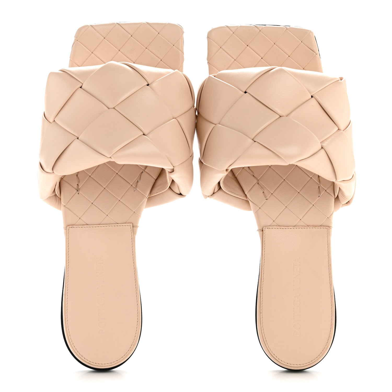 BOTTEGA VENETA NAPPA MAXI INTRECCIATO LIDO FLAT SANDALS BANDAGE PINK