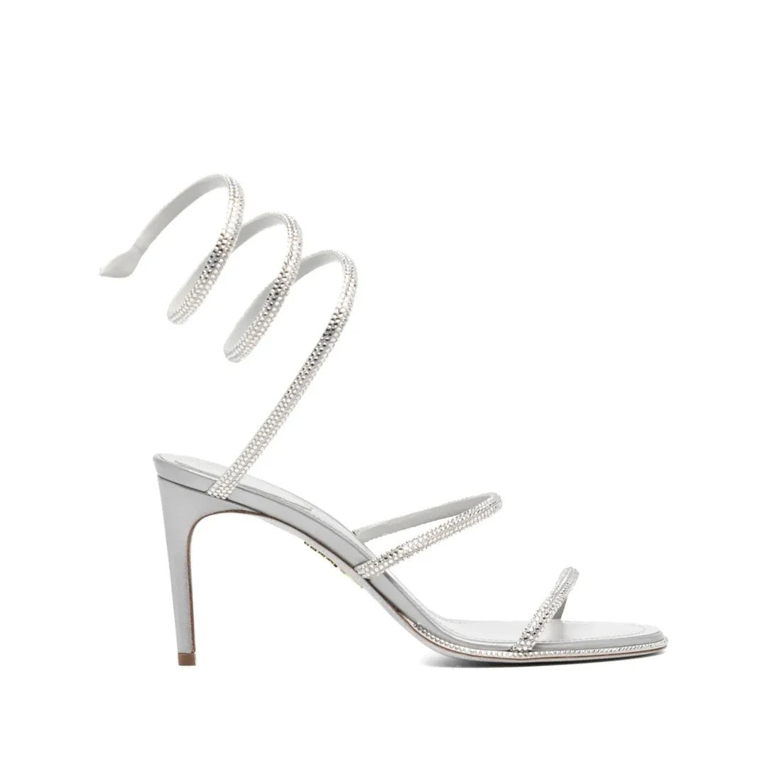 René Caovilla Eden Cerulean Sandal 100 - Silver