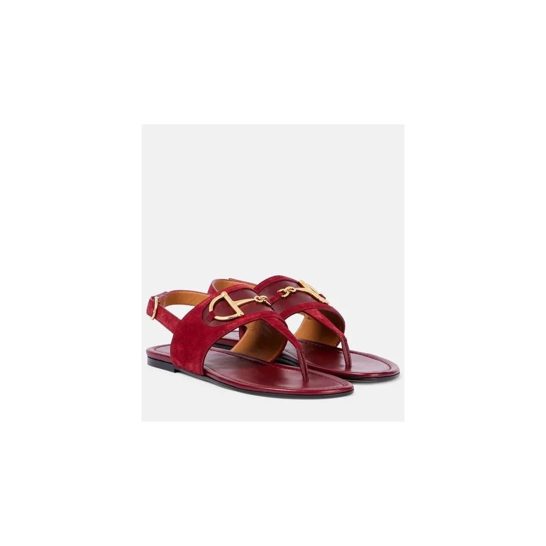 Gucci Rubber Horsebit Thong Sandals Vintage - Red