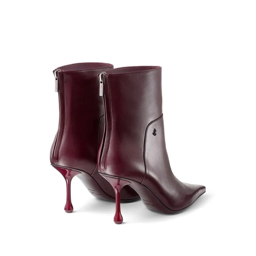 Jimmy Choo Cycas 80 Leather Boots - Burgundy