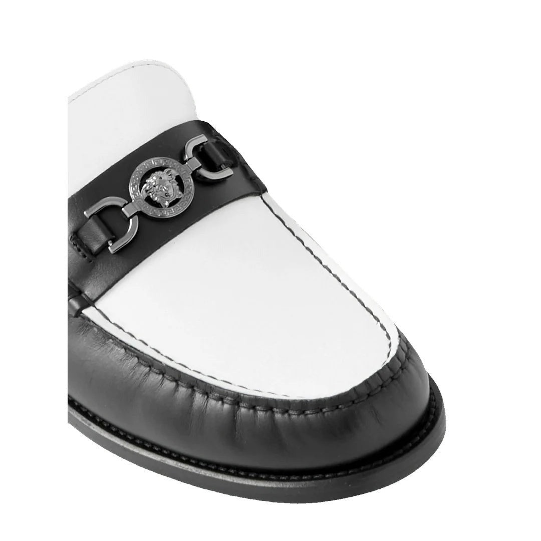 Versace Embellished Loafers - White/Black