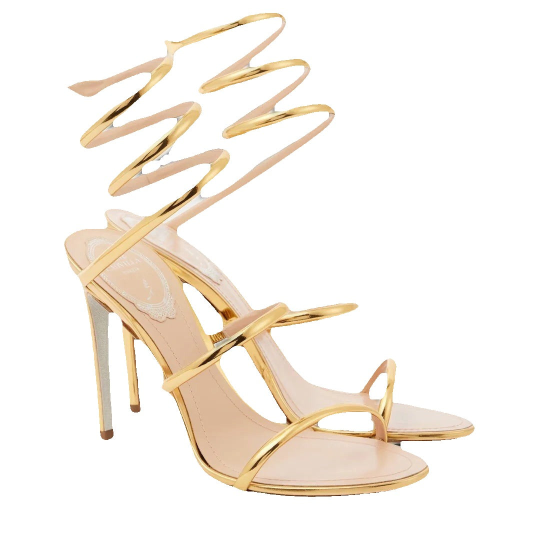 René Caovilla Cleo and Sandal 105 - Gold