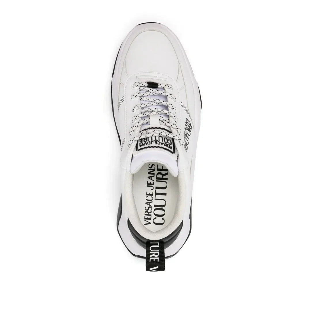 Versace Jeans Couture Barocco Printed Lace-Up Sneakers - White/Black