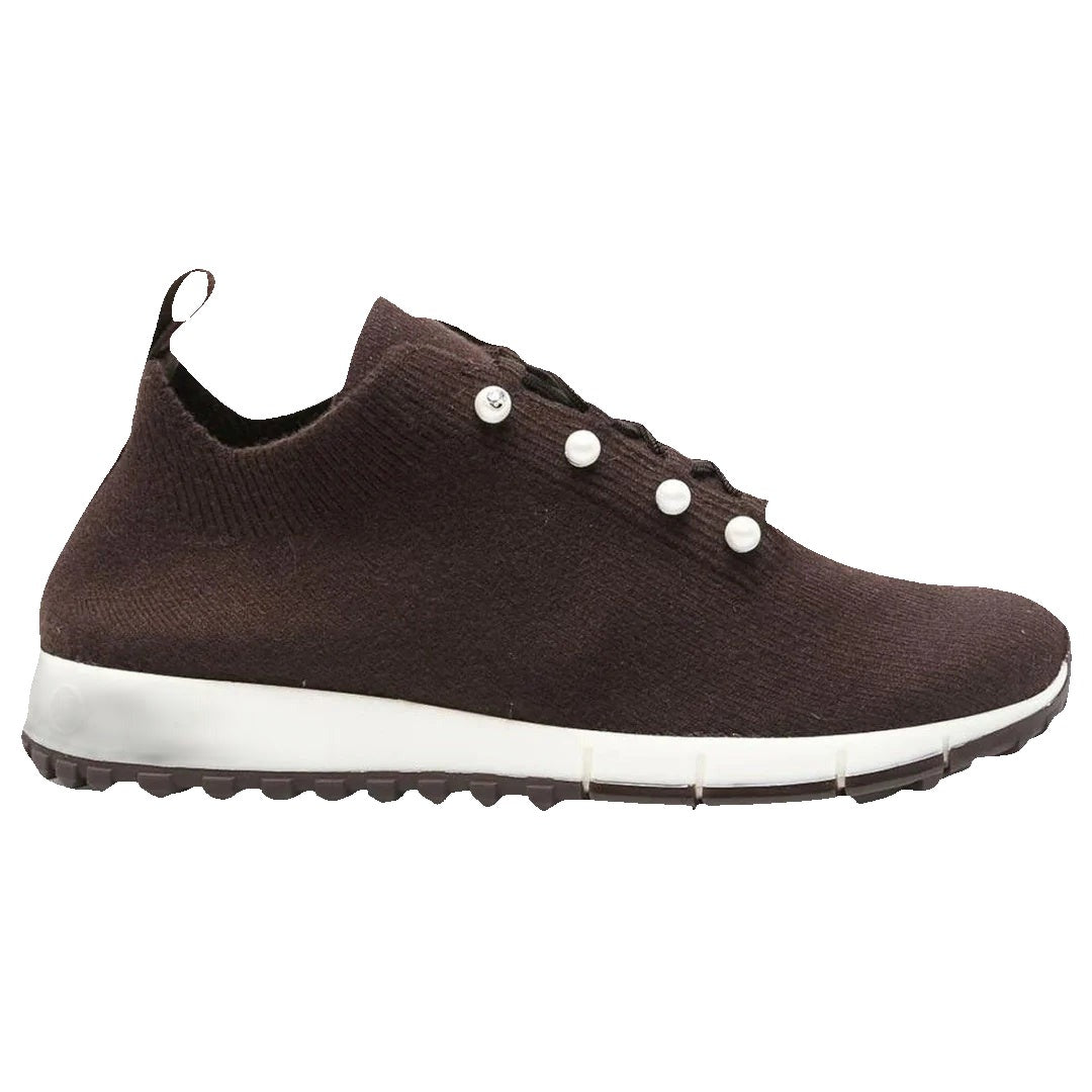 Jimmy Choo Veles Pearl Lace-Up Sneakers - Brown