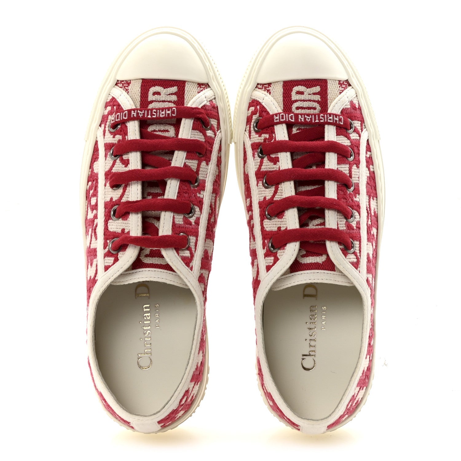 CHRISTIAN DIOR WALK'N'DIOR LOW TOP SNEAKERS OBLIQUE FRAMBOISE NAVY BLUE