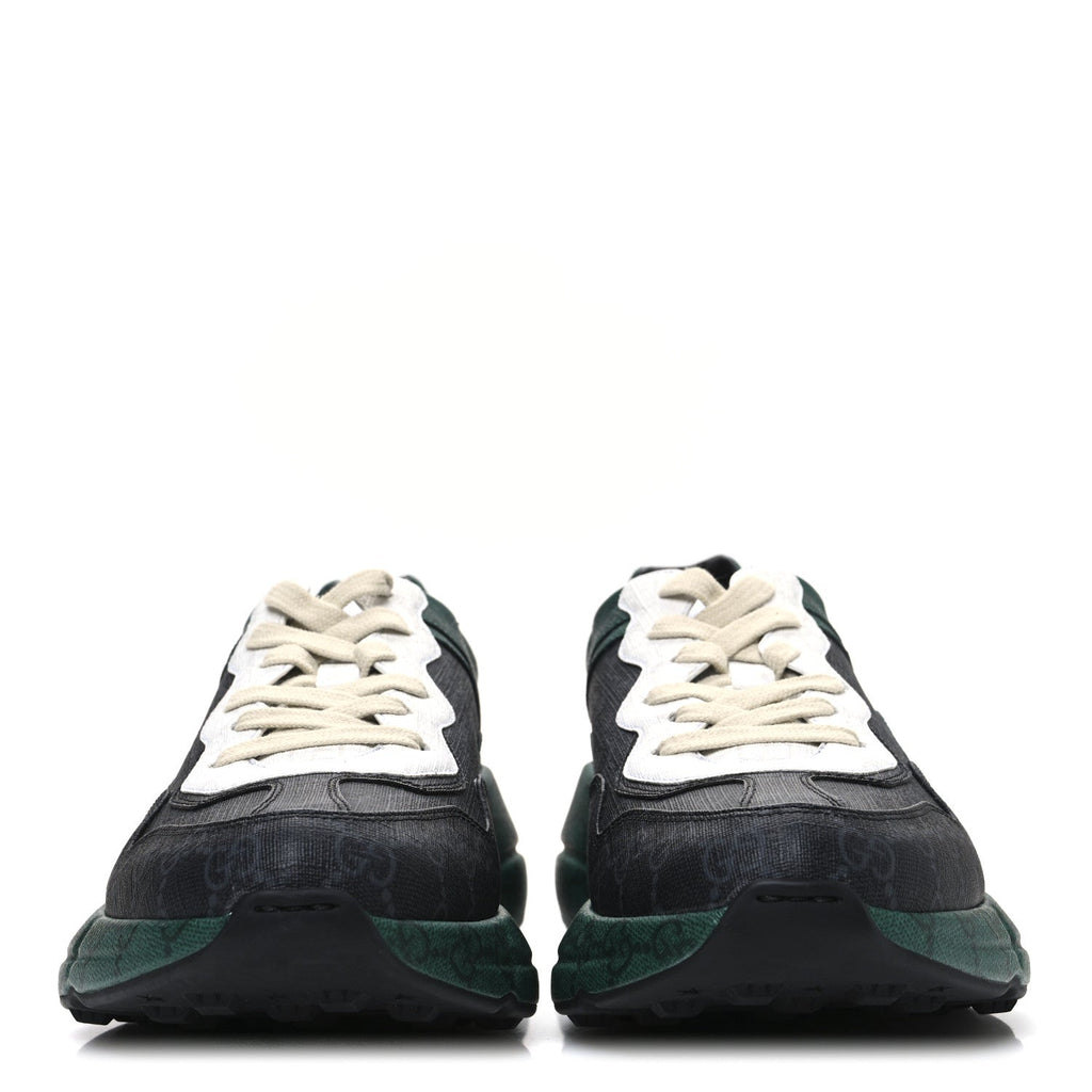 GUCCI GG SUPREME MONOGRAM RHYTON SNEAKERS BLACK & GREY