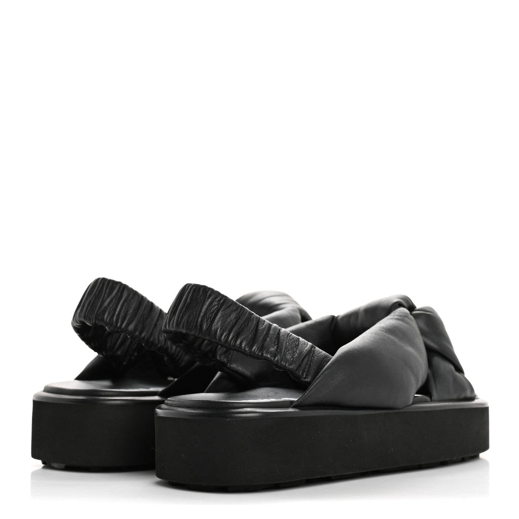 PRADA NAPPA LEATHER PLATFORM SANDALS BLACK