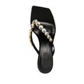 Versace 80 Satin Logo-Embellished Sandals - Black (crystal thong flat sandal - different model)