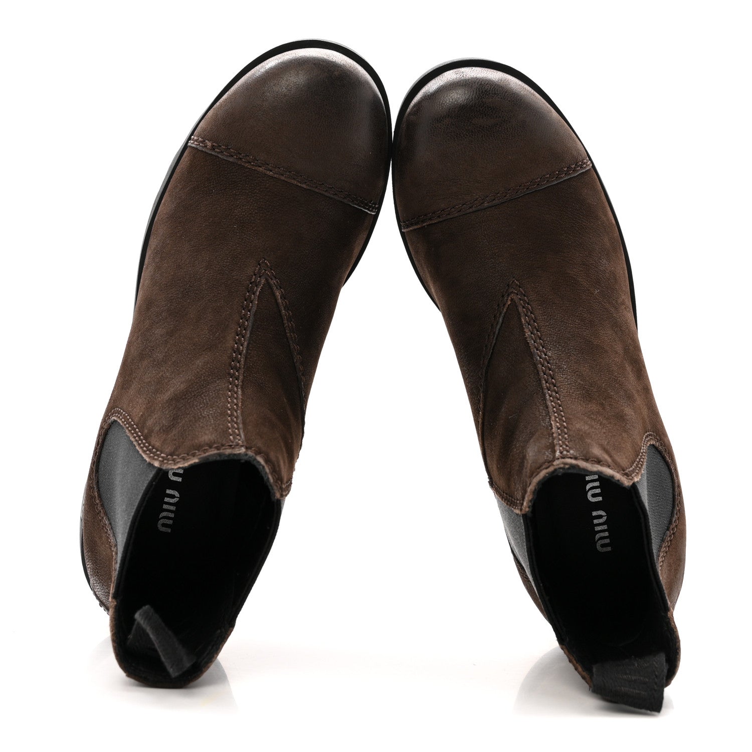 SAINT LAURENT WYATT SUEDE CHELSEA BOOTS BROWN