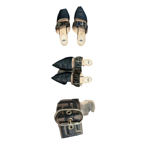 Fendi Sabot Colibrì Mule - Black/Brown