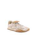 Fendi Wave Pulse Mixed-Media Low-Top Sneakers - White/Cream