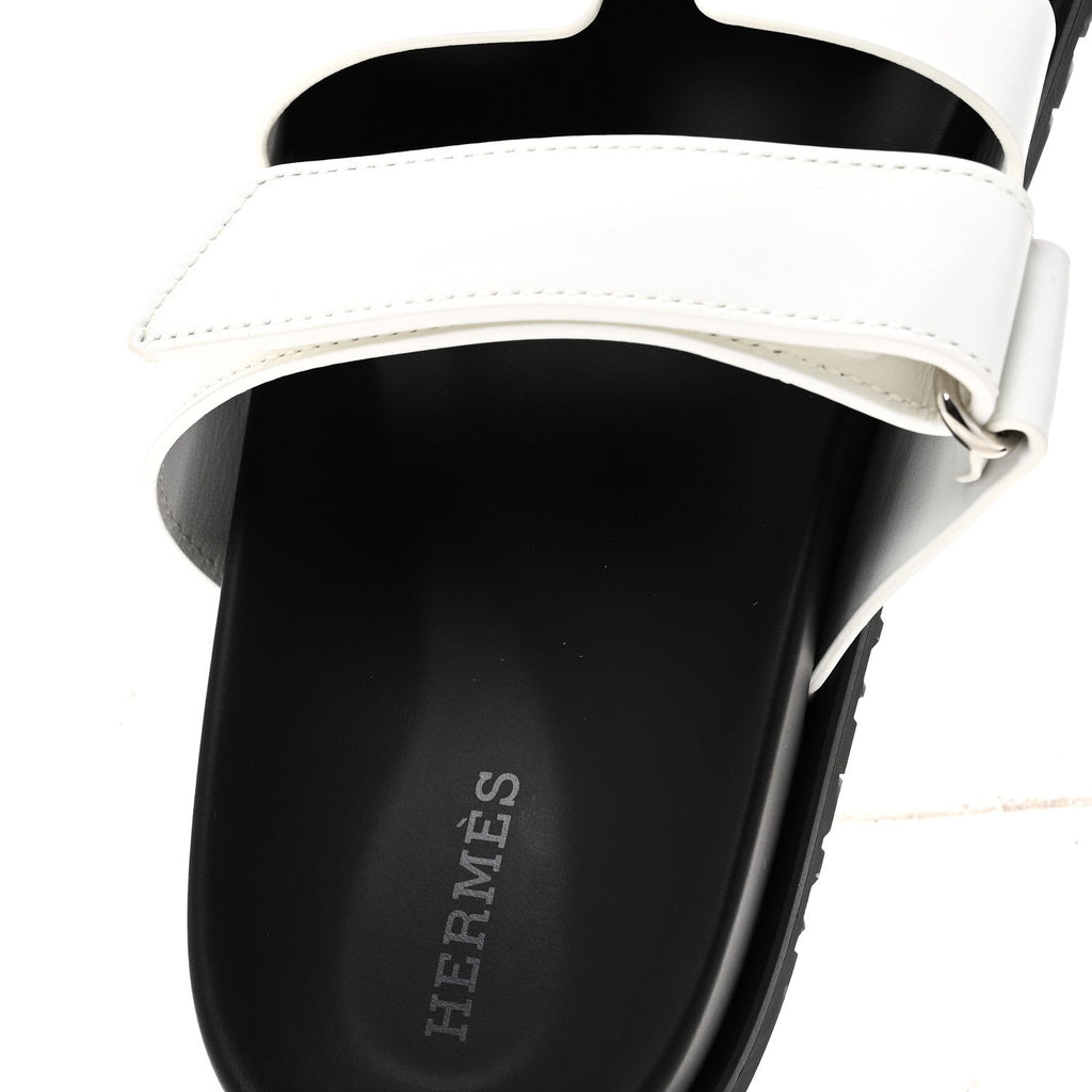 HERMES CHYPRE SANDALS CALFSKIN WHITE