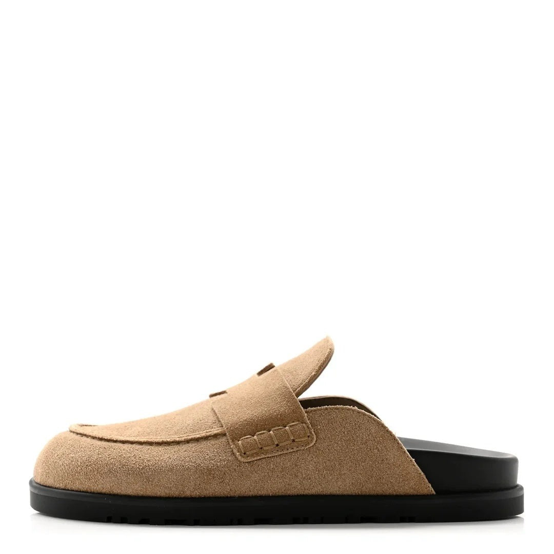 Hermès Hermes Suede Calfskin Go Mule - Tan/Camel