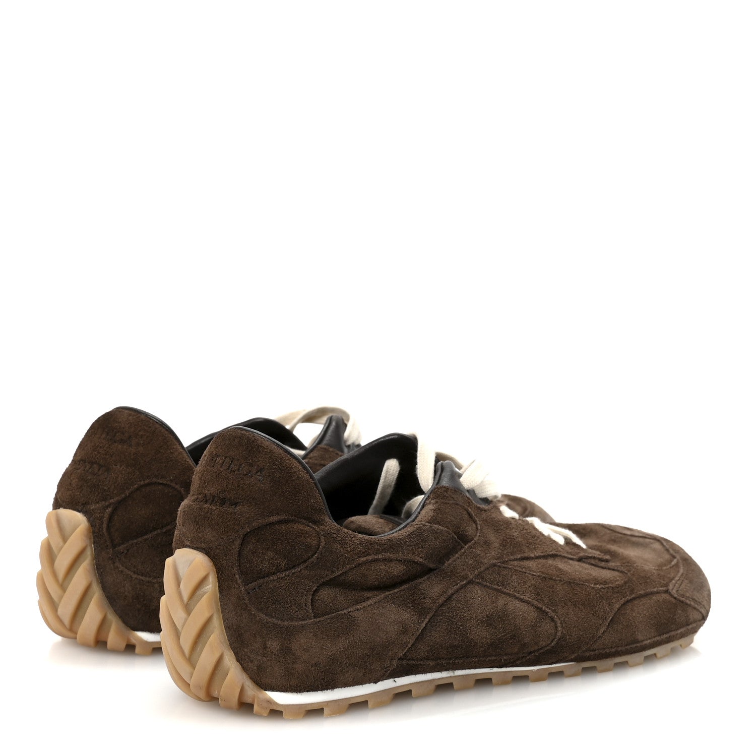 BOTTEGA VENETA ORBIT FLASH SUEDE SNEAKERS BEIGE & GREEN