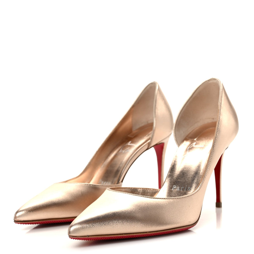 CHRISTIAN LOUBOUTIN CALFSKIN LAMINATO SATIN IRIZA D'ORSAY PUMP PINK
