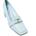Jimmy Choo 65mm Livi Flecked Canvas and Leather Mule Pumps - Light Blue