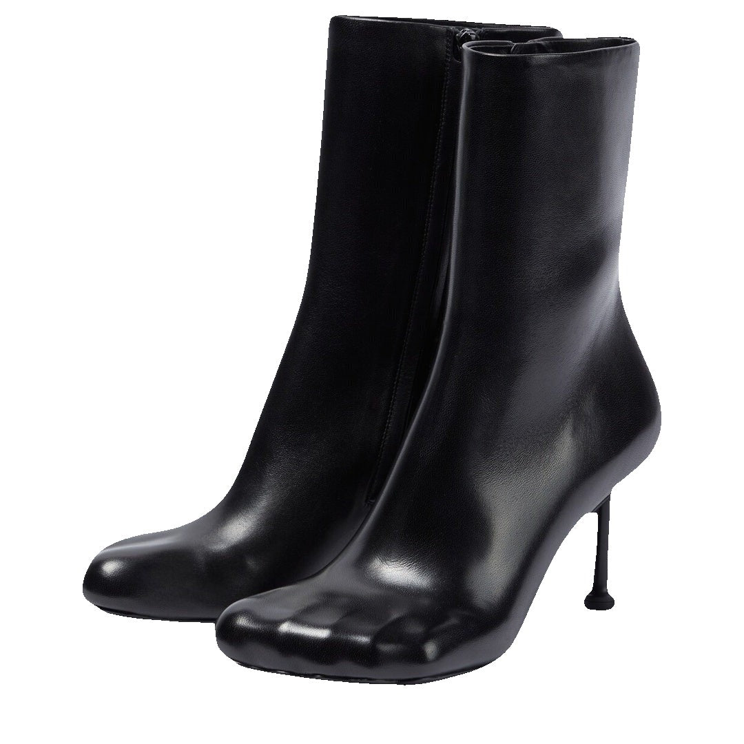 Balenciaga Pointed Ankle Boots with Stiletto Heel - Black