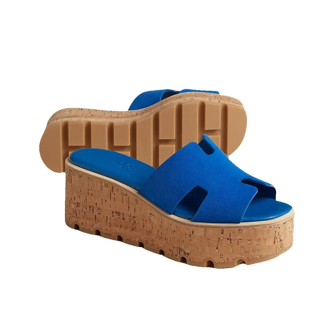 Hermès Eze 30 Sandal Beige - Blue