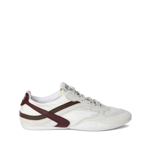 Miu Miu Gymnasium Low-Top Sneakers - White/Burgundy