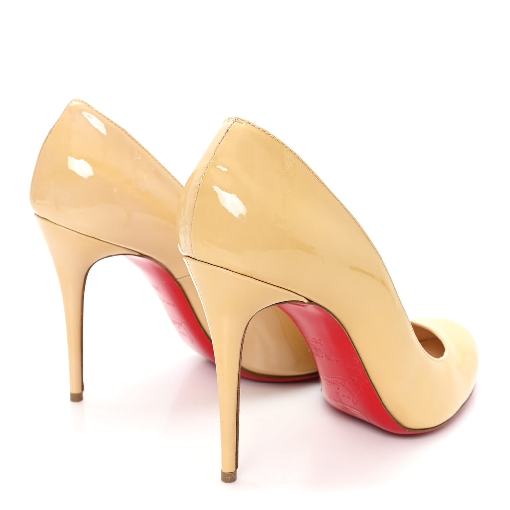 CHRISTIAN LOUBOUTIN PATENT FIFI PUMP NUDE
