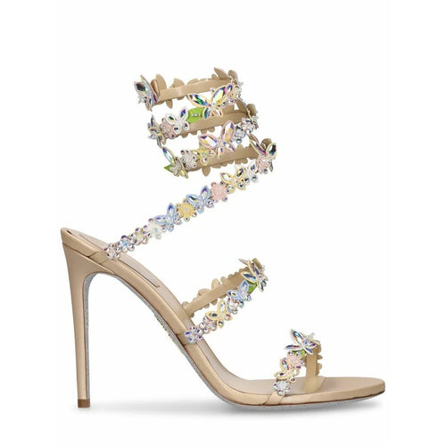 René Caovilla Peach Flower Blush Sandal 80 - Nude/Beige