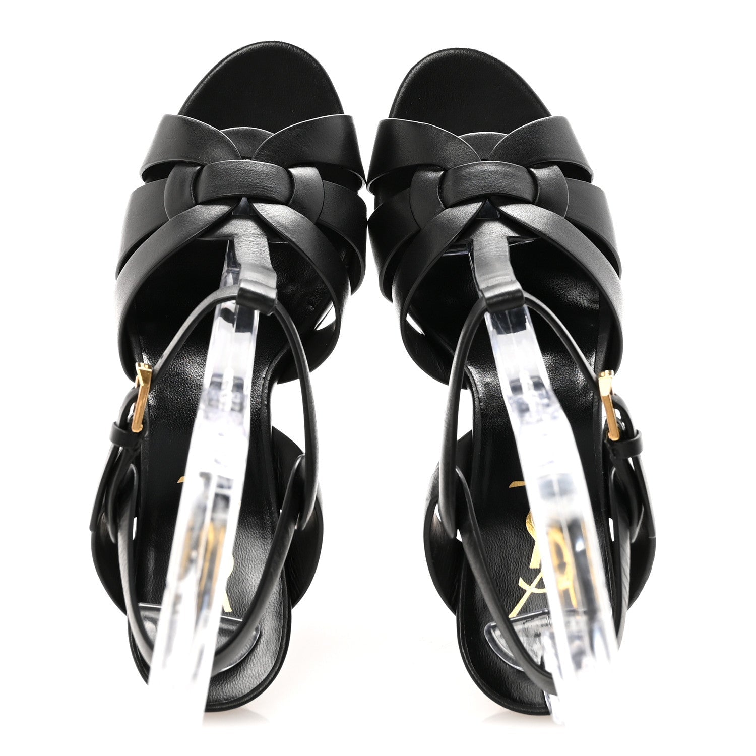 SAINT LAURENT TRIBUTE PLATFORM SANDALS CALFSKIN BROWN