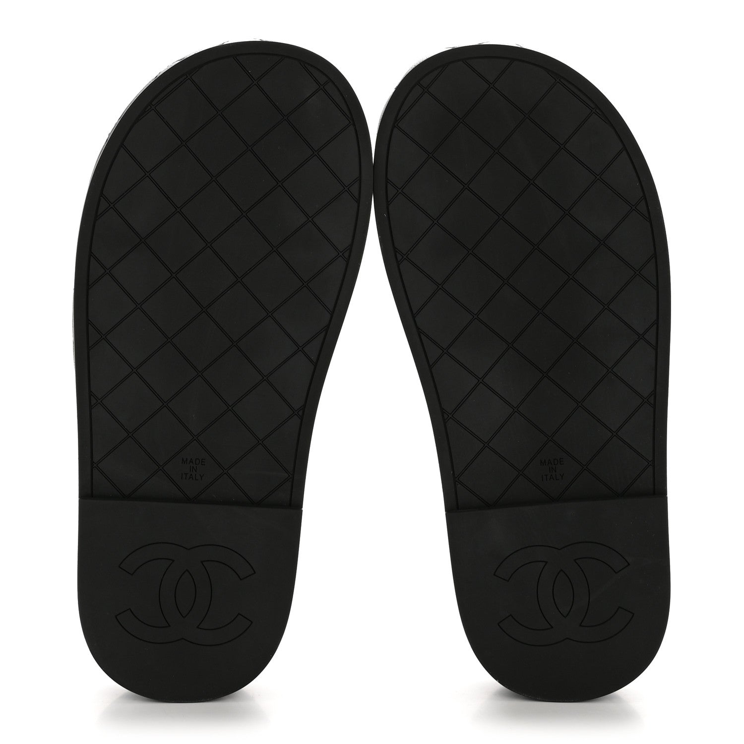 CHANEL LAMBSKIN QUILTED CC MULE SANDAL BLACK