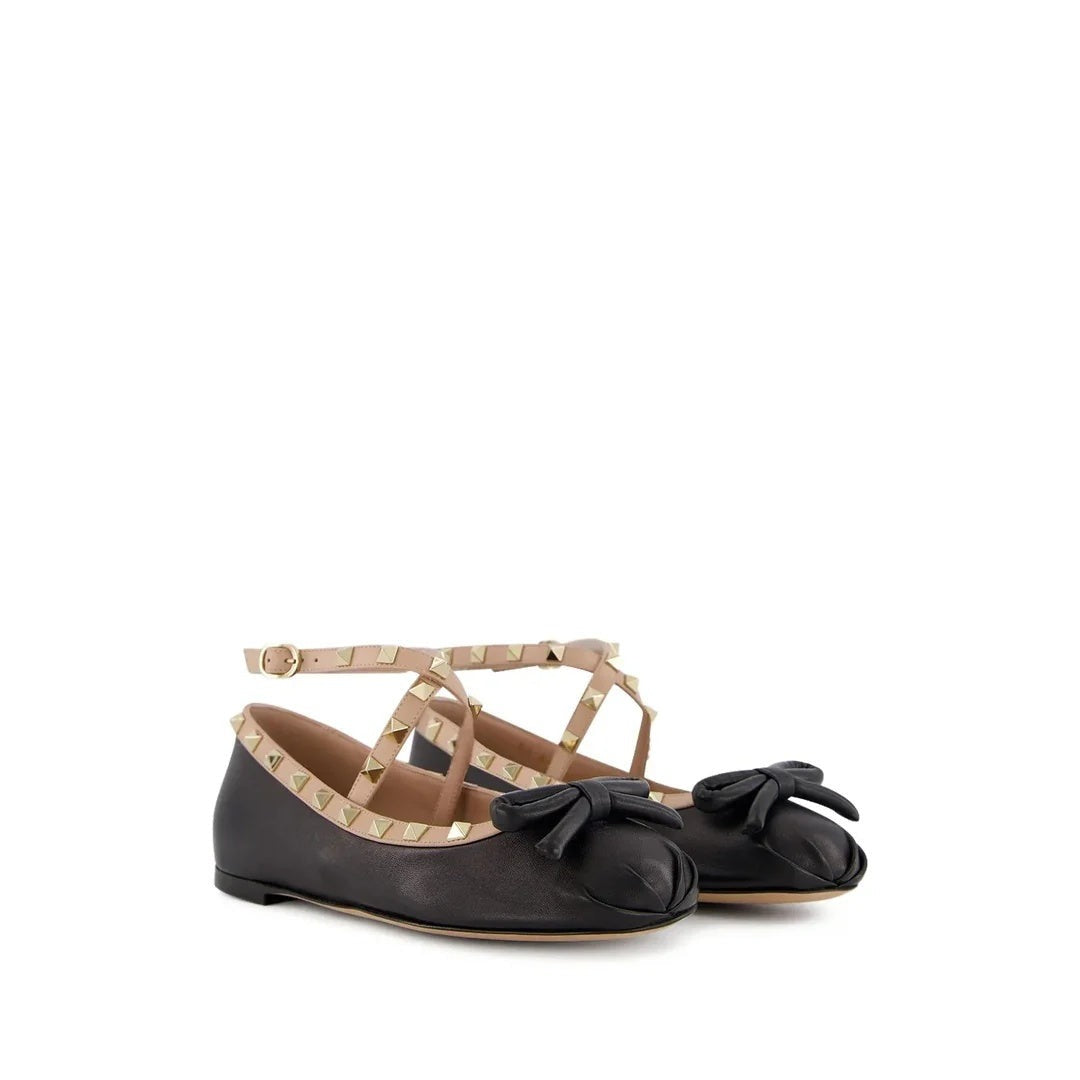 Valentino Garavani Ondette Rubber Ballerina - Black/Nude