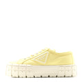 PRADA RE-NYLON GABARDINE TRIANGLE LOGO DOUBLE WHEEL SNEAKERS BLUE
