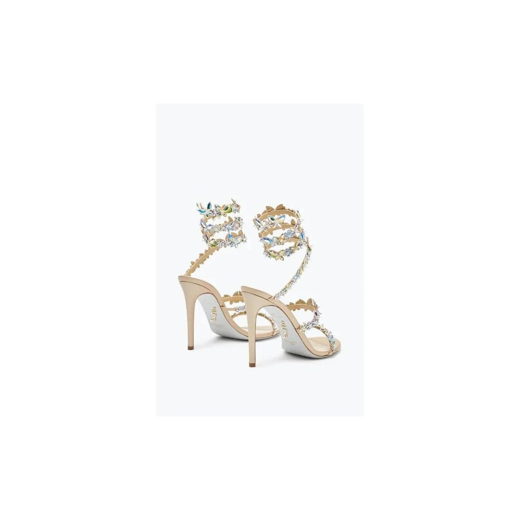René Caovilla Eden Nude Sandal 80 - Multicolor/Butterfly